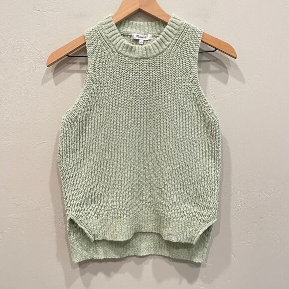 Madewell Shaker Sweater Tank Sunfaded Mint - Size: Small - Picture 2 of 8